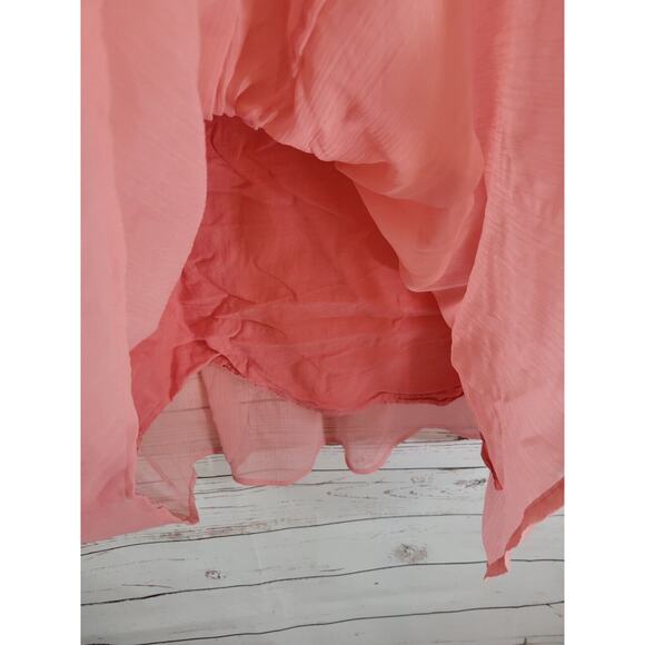 Roaman's Pink Embroidered Silhouette Chiffon Pleated Sleeveless Top Womens 32W - Picture 9 of 11